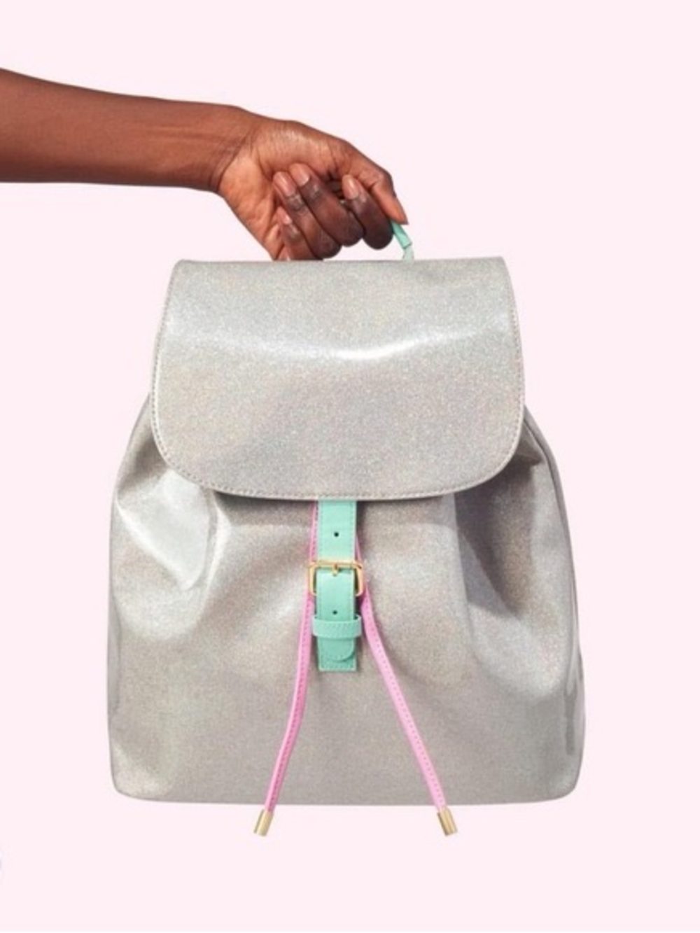 Stoney Clover Lane Diner Collection Drawstring Flap Backpack Shimmer